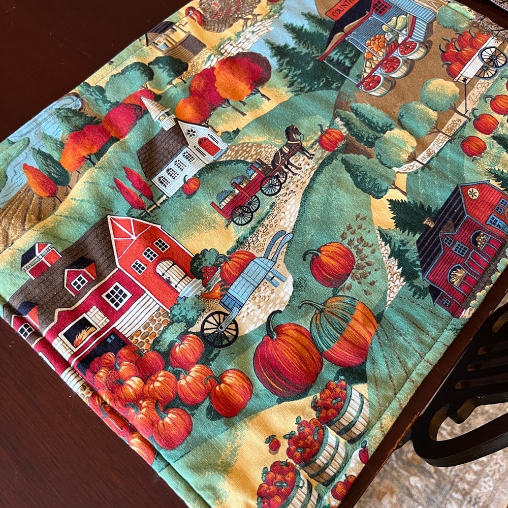 Set of 6 Farmhouse Fall Halloween Placemats Autumn